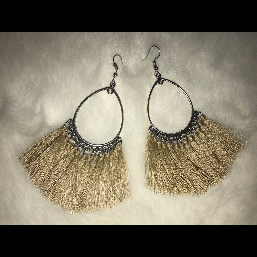 Handmade Fringe Hoop Earrings